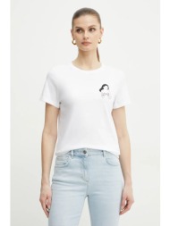 βαμβακερό μπλουζάκι marella caucaso γυναικείο, χρώμα: άσπρο, 2513971054200 100% βαμβάκι