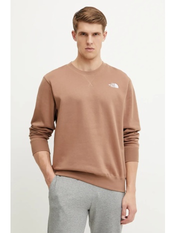 μπλούζα the north face essential χρώμα καφέ, nf0a89et6ih1