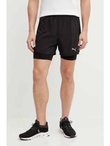 σορτς τρεξίματος puma velocity χρώμα μαύρο, 526611 υλικό