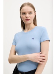 μπλουζάκι abercrombie & fitch χρώμα: μπλε, ki139-5273 95% βαμβάκι, 5% ελαστάν