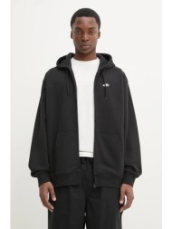 βαμβακερή μπλούζα vans χρώμα: μαύρο, με κουκούλα, vn000p53y281 100% βαμβάκι