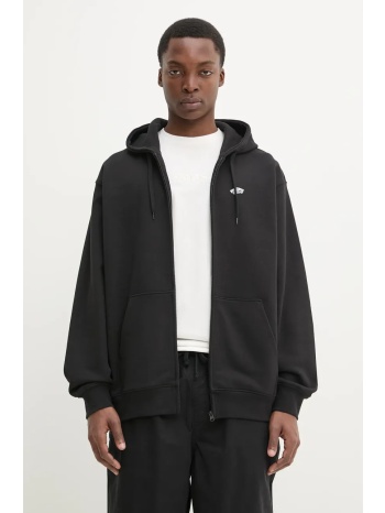 βαμβακερή μπλούζα vans χρώμα μαύρο, με κουκούλα
