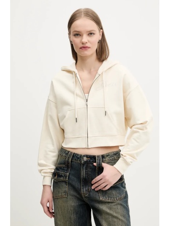 βαμβακερή μπλούζα guess originals γυναικεία, χρώμα μπεζ