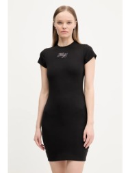 φόρεμα hugo blue χρώμα: μαύρο, 50537240 κύριο υλικό: 94% βαμβάκι, 6% ελαστάν