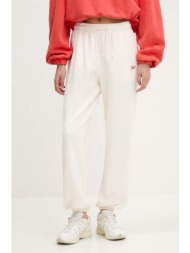 βαμβακερό παντελόνι tommy jeans χρώμα: μπεζ, dw0dw20670 100% βαμβάκι