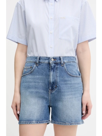 τζιν σορτς tommy jeans χρώμα μπλε, dw0dw20092 99% βαμβάκι