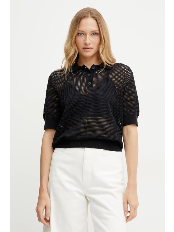 βαμβακερό μπλουζάκι πόλο ivy oak flo χρώμα ναυτικό μπλε