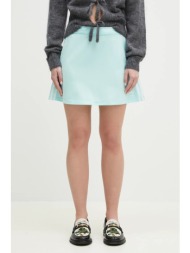 φούστα adidas originals 3s mini skirt χρώμα: τιρκουάζ, jp3653 95% πολυεστέρας, 5% σπάντεξ