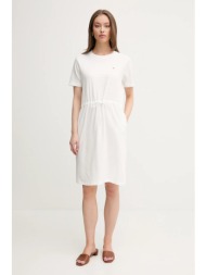 βαμβακερό φόρεμα tommy hilfiger χρώμα: άσπρο, ww0ww45529 100% βαμβάκι