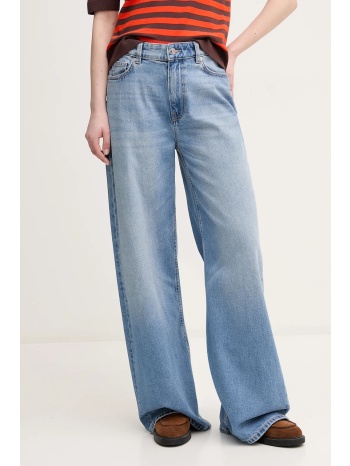 τζιν παντελόνι sisley χρώμα μπλε, 4mcple045 99% βαμβάκι