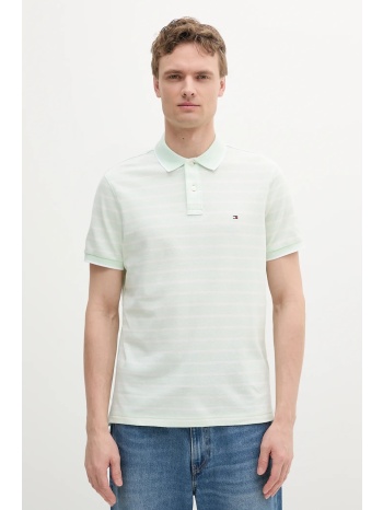 πόλο με μείγμα με λινό tommy hilfiger χρώμα πράσινο