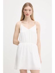 φόρεμα tommy jeans χρώμα: άσπρο, dw0dw20613 100% πολυεστέρας
