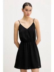 φόρεμα tommy jeans χρώμα: μαύρο, dw0dw20613 100% πολυεστέρας