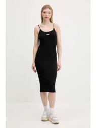 φόρεμα tommy jeans χρώμα: μαύρο, dw0dw20330 96% βαμβάκι, 4% ελαστάν