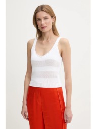 βαμβακερό τοπ united colors of benetton χρώμα: άσπρο, 1898dh018 100% βαμβάκι