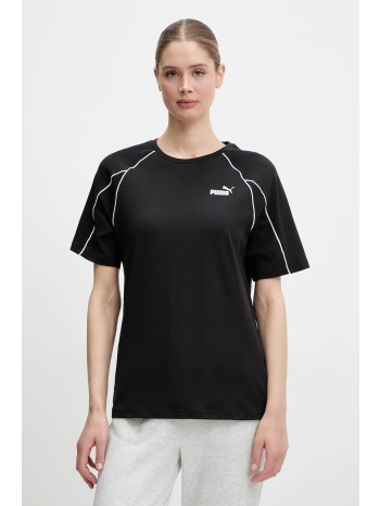 βαμβακερό μπλουζάκι puma χρώμα μαύρο, 685041 κύριο υλικό