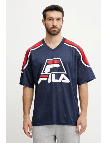 μπλουζάκι fila lommel χρώμα ναυτικό μπλε, fam0915 100%