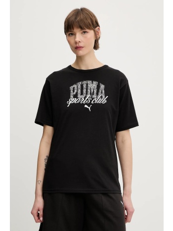 βαμβακερό μπλουζάκι puma χρώμα μαύρο, 685031 κύριο υλικό