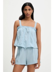 μπλούζα και βαμβακερή βερμούδα χρώμα: μπλε 100% βαμβάκι