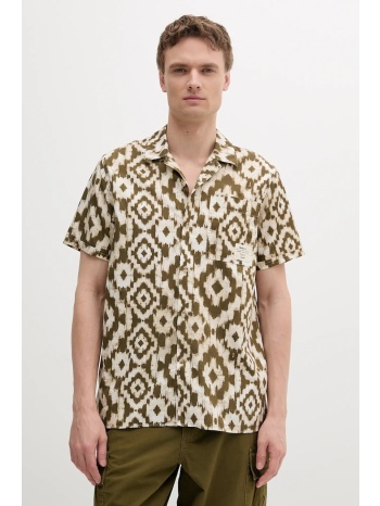 homelane printed s/s relaxed fit shirt χρώμα πράσινο