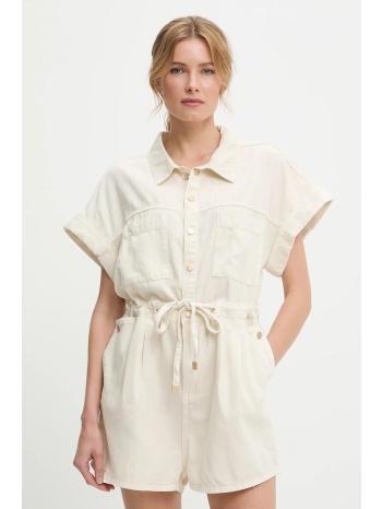 ολόσωμη φόρμα τζιν answear lab χρώμα μπεζ 100% βαμβάκι