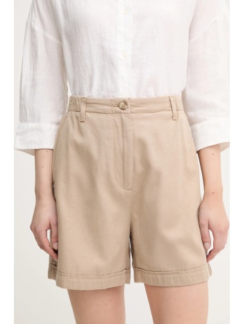 σορτς tommy hilfiger χρώμα μπεζ, ww0ww44762 63% lyocell