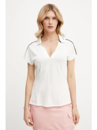 πόλο liu jo χρώμα: μπεζ, ta5183 j4883 83% βισκόζη, 14% πολυαμίδιο, 3% ελαστάν