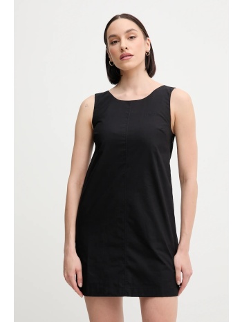 βαμβακερό φόρεμα calvin klein jeans χρώμα μαύρο