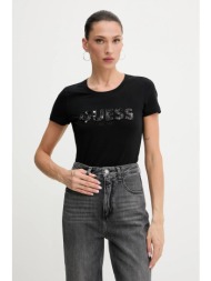 μπλουζάκι guess χρώμα: μαύρο, w5gi17 j1314 95% βαμβάκι, 5% ελαστάν