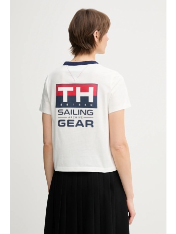 βαμβακερό μπλουζάκι tommy hilfiger sailing χρώμα άσπρο