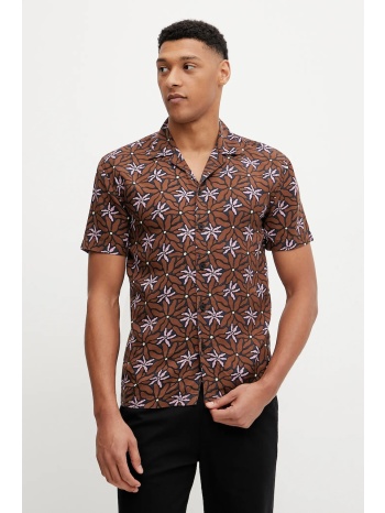 πουκάμισο picture mareeba χρώμα καφέ, mts1208 100% lyocell