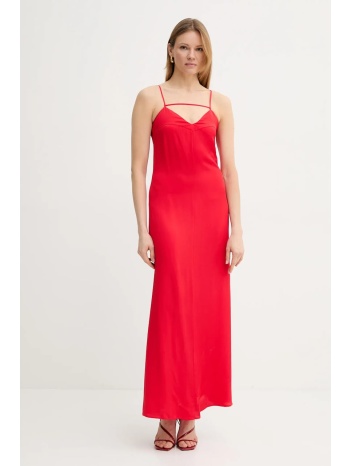 φόρεμα twinset χρώμα κόκκινο, 251tt2190 100% βισκόζη