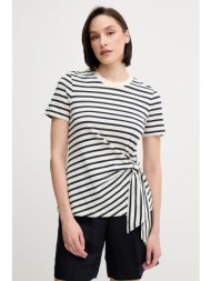 βαμβακερό μπλουζάκι tommy hilfiger χρώμα: μπεζ, ww0ww44559 100% βαμβάκι