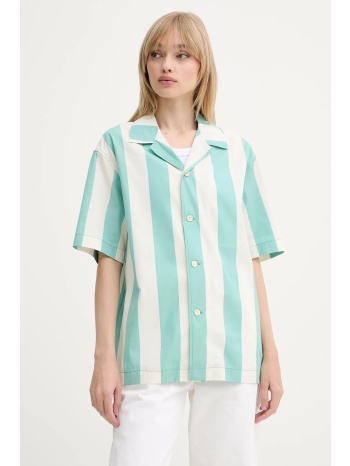 βαμβακερό πουκάμισο sunnei χρώμα τιρκουάζ, rtwxshr027 100%