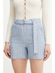 λινό σορτς fracomina χρώμα: μπλε, fs25sv6004w402q6 κύριο υλικό: 68% βαμβάκι, 17% λινό, 13% πολυεστέρ