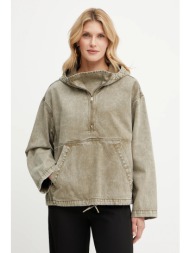 τζιν φούτερ michael michael kors χρώμα: πράσινο, με κουκούλα, ms510b44ln κύριο υλικό: 100% βαμβάκι
ά