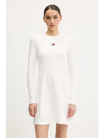 φόρεμα tommy jeans χρώμα άσπρο, dw0dw20666 96% βαμβάκι, 4%