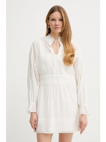 βαμβακερό φόρεμα twinset χρώμα μπεζ, 251tp2380 100% βαμβάκι