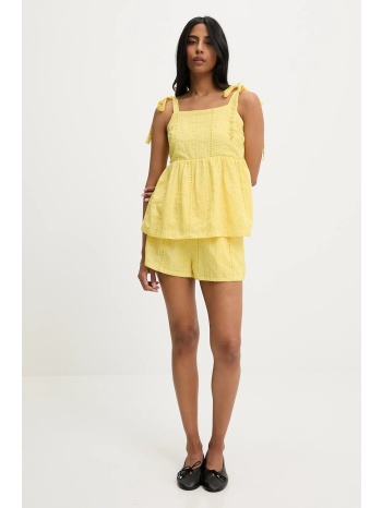 μπλούζα και σορτς answear lab χρώμα κίτρινο κύριο υλικό