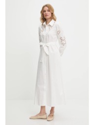 βαμβακερό φόρεμα answear lab χρώμα: μπεζ 100% βαμβάκι