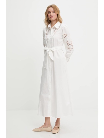 βαμβακερό φόρεμα answear lab χρώμα μπεζ 100% βαμβάκι