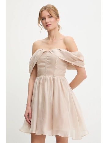 φόρεμα answear lab χρώμα μπεζ κύριο υλικό 100%