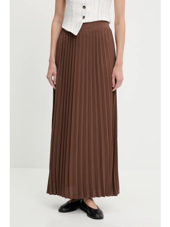 φούστα answear lab χρώμα καφέ 100% πολυεστέρας