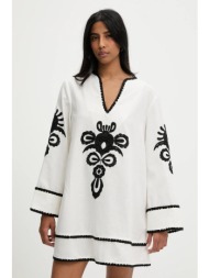 φόρεμα με λινό answear lab χρώμα: άσπρο 40% λινό, 40% βισκόζη, 10% πολυεστέρας, 10% βαμβάκι