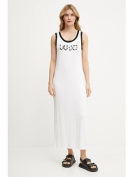 φόρεμα liu jo χρώμα: άσπρο, va5134.js360 95% βισκόζη, 5% ελαστάν