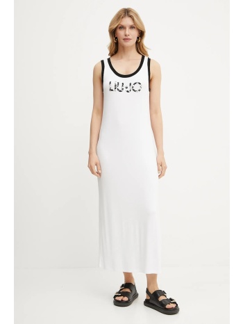 φόρεμα liu jo χρώμα άσπρο, va5134.js360 95% βισκόζη, 5%
