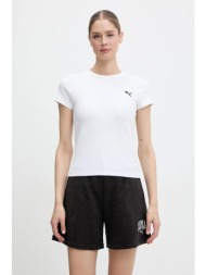 μπλουζάκι puma χρώμα: άσπρο, 629766 58% βαμβάκι, 39% πολυεστέρας, 3% ελαστάν