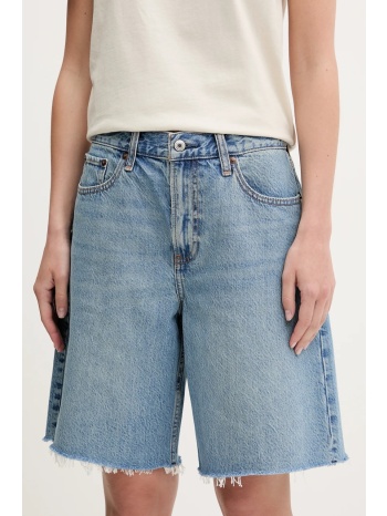 τζιν σορτς abercrombie & fitch χρώμα μπλε, ki149-5122