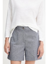 λινό σορτς united colors of benetton χρώμα: μπλε, 49kbd901x 86% βαμβάκι, 13% λινό, 1% ελαστάν