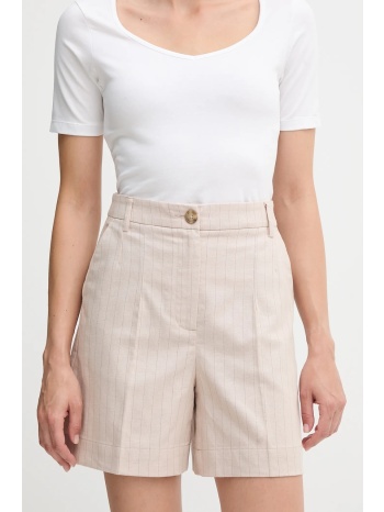 λινό σορτς united colors of benetton χρώμα μπεζ, 49kbd901x